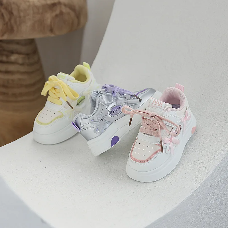 

Брендовая обувь для девочек, осень 2024, новинка, детская обувь с бантом, детская обувь на мягкой подошве, универсальные детские кроссовки, модная спортивная обувь для девочек