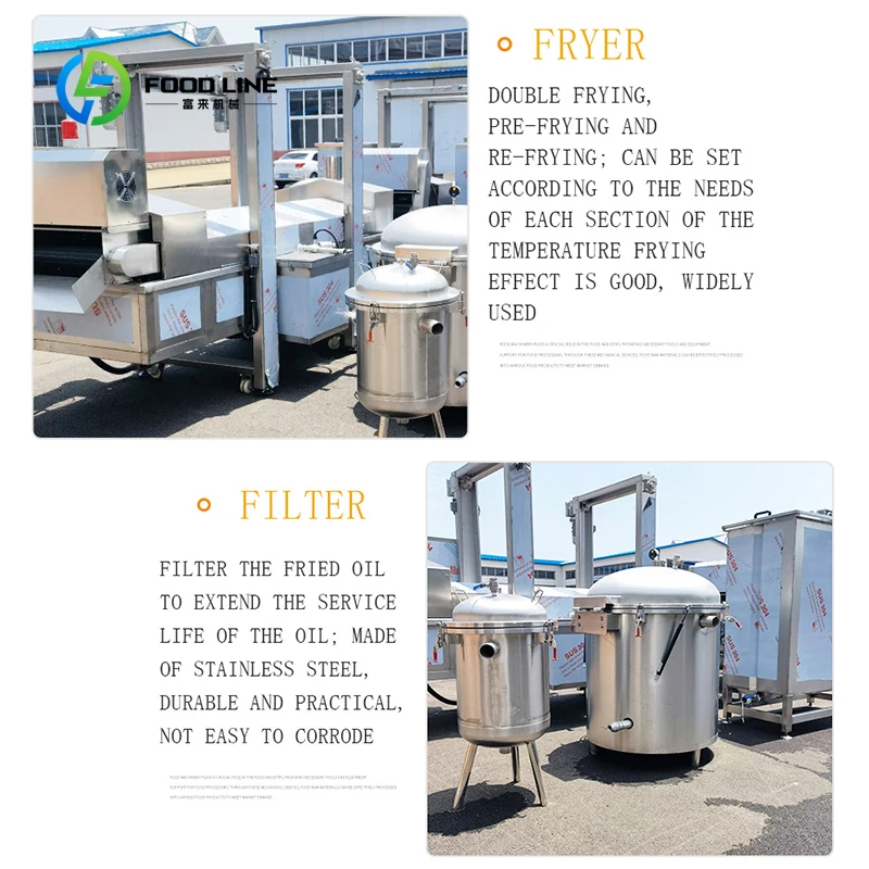 Custom Automatic Industrial Potato Hash Brown & Chicken Nuggets Production Line with Motor & Pump High Rigidity Frying Equipment