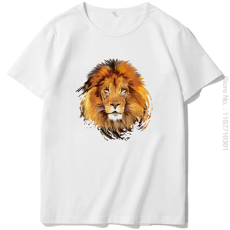 Lion Head Graphic T Shirts Cotton Short Sleeve T-Shirt Tees Tops O-Neck T-Shirt Summer New Shirts And T-Shirts Mens Clothes