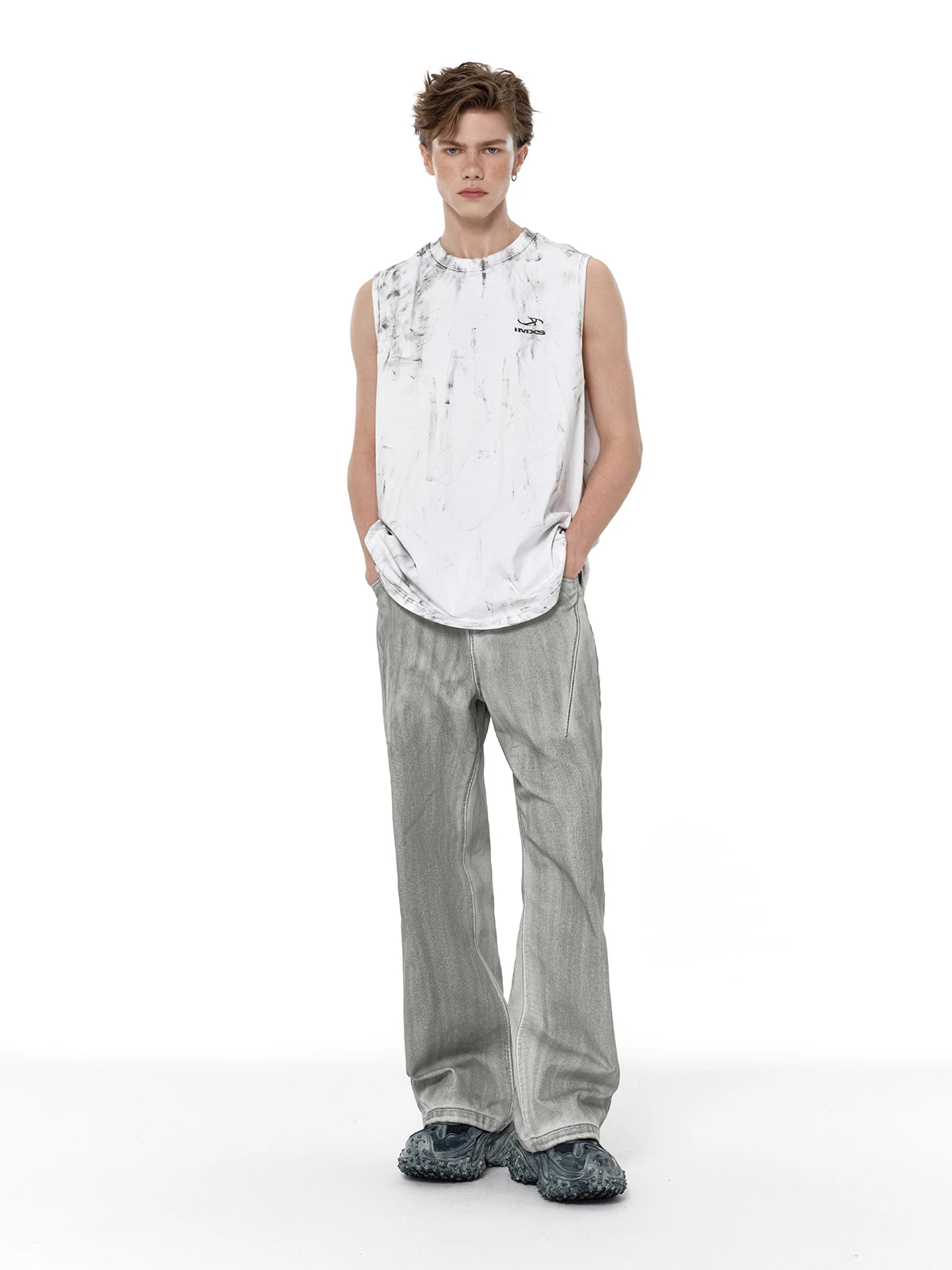 กางเกงยีนส์ทรงตรงสไตล์วินเทจแบบอเมริกัน ยี่ห้อ IMXS สำหรับผู้ชายและผู้หญิง ผ้าเดนิมบางเบา เหมาะสำหรับฤดูร้อน ปี 2024