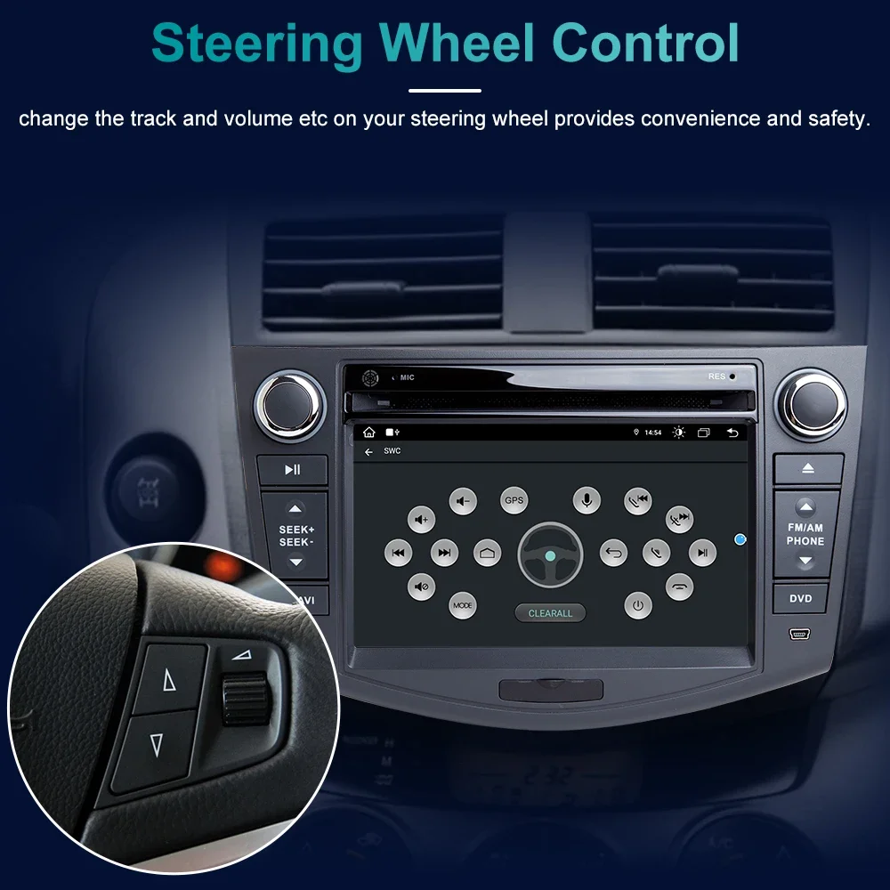 

For Toyota RAV4 2006-2012 Android 13 Auto Radio Car Multimedia Player GPS Navigation Head Unit Stereo CD DVD Player