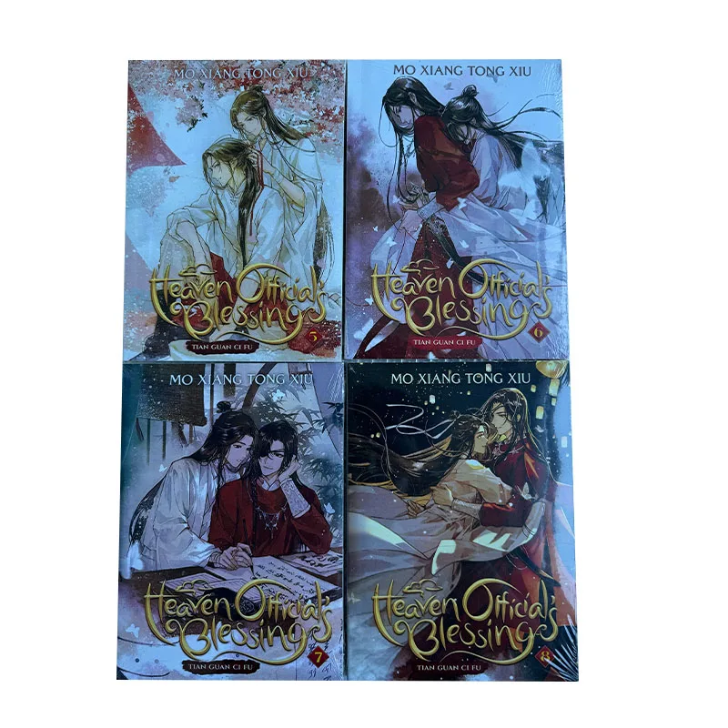 4 Books/set 1-4/5-8 Volume Tian Guan Ci Fu English Novel Heaven Official Blessing Mo Xiang Tong Xiu English Novel Comic Books