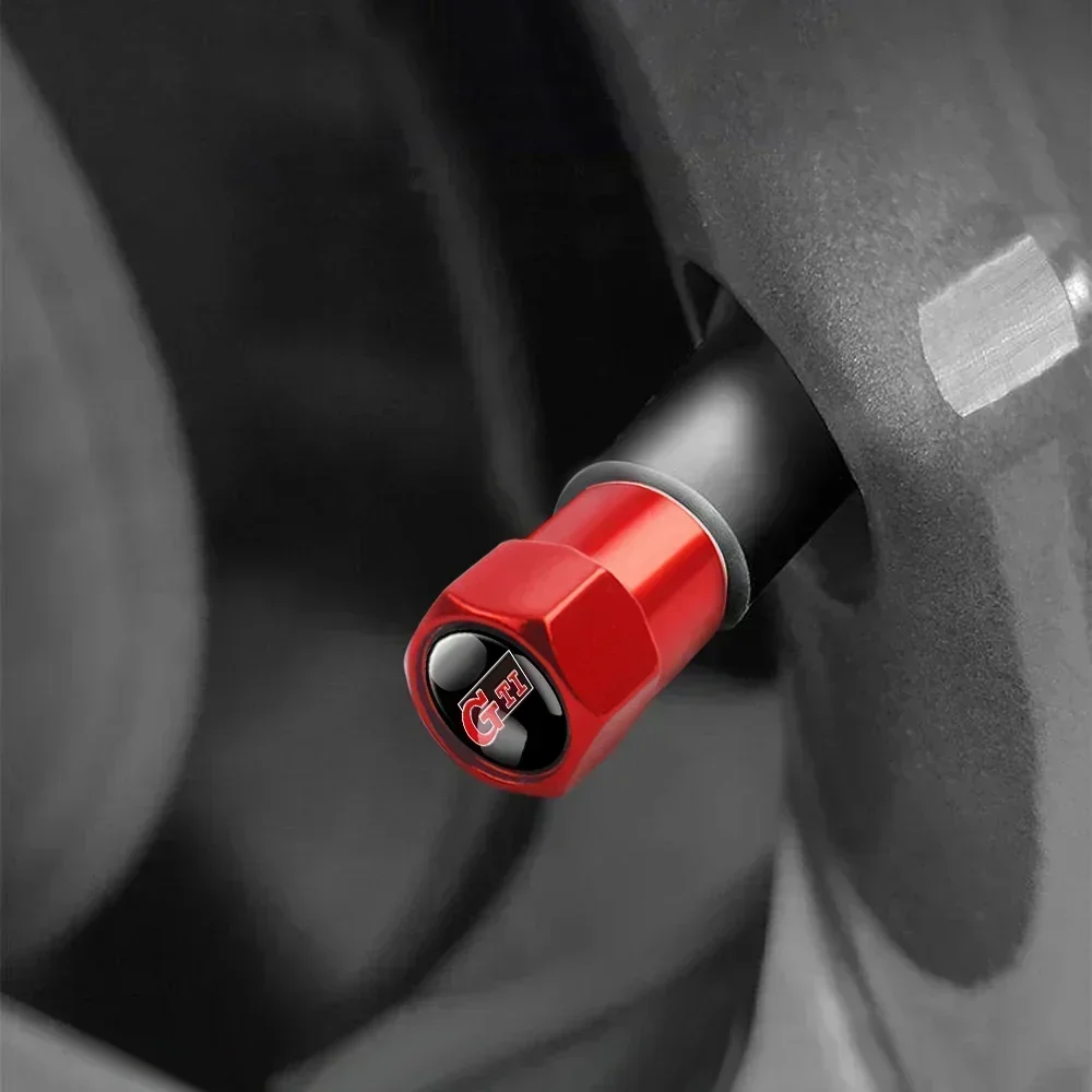4PCS Car Wheel Tires Valve Cap Covers Auto Accessories For Volkswagen Golf 4 5 Passat b8 b5 VW R Line Sharan Polo Tiguan GTI - view 5