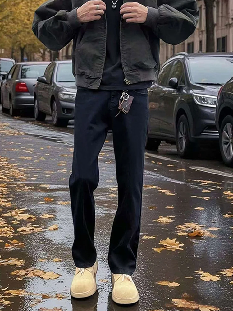 

Мужские джинсы Cleanfit с высокой талией и широкими штанинами, осенне-зимние, прямого кроя, американского стиля, эластичные, с эффектом похудения