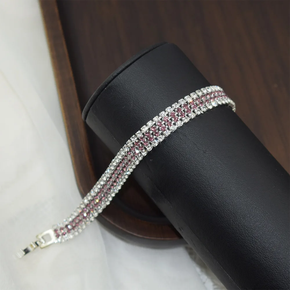 Multiple Styles New Luxury Fashion Crystal Shine Bracelet For Women Full Rhinestoe Bangles Lover Valentine\'s Day Jewelry Gifts