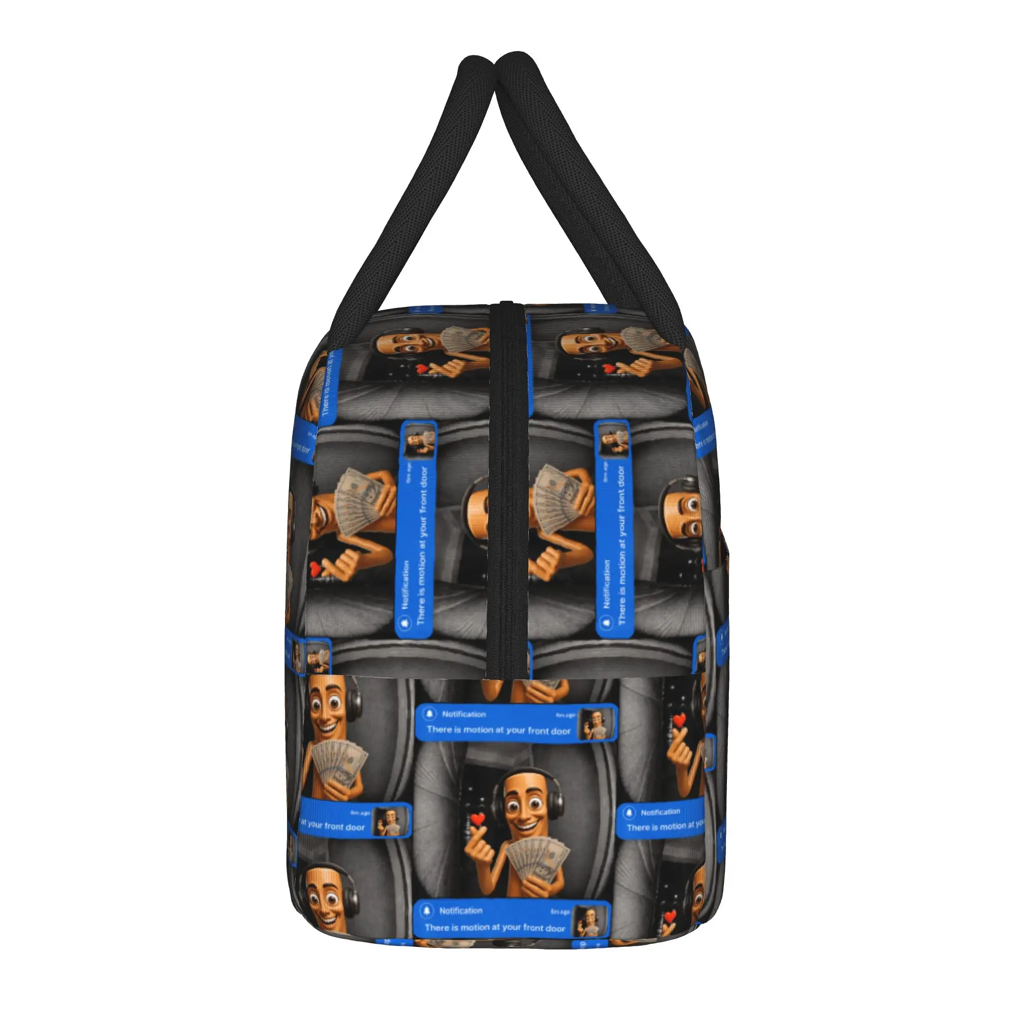 There is Motion At Your Front Door Tung Sahur Funny Meme Lunch Bag Lunch Box Adult Cooler Bag Oxford Designer Thermal Lunch Bags