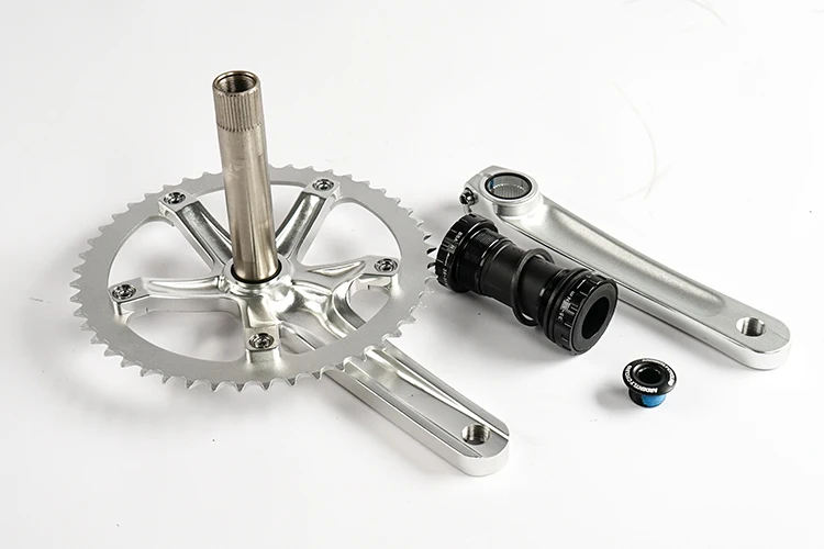 Ardently Fahrrad Hohl Integrierte Kurbelgarnitur FixeGear Kurbel 48T 165mm Spur Single Speed Fahrrad Kurbel Set BCD144mm Alumniun mit BB – Detail 13