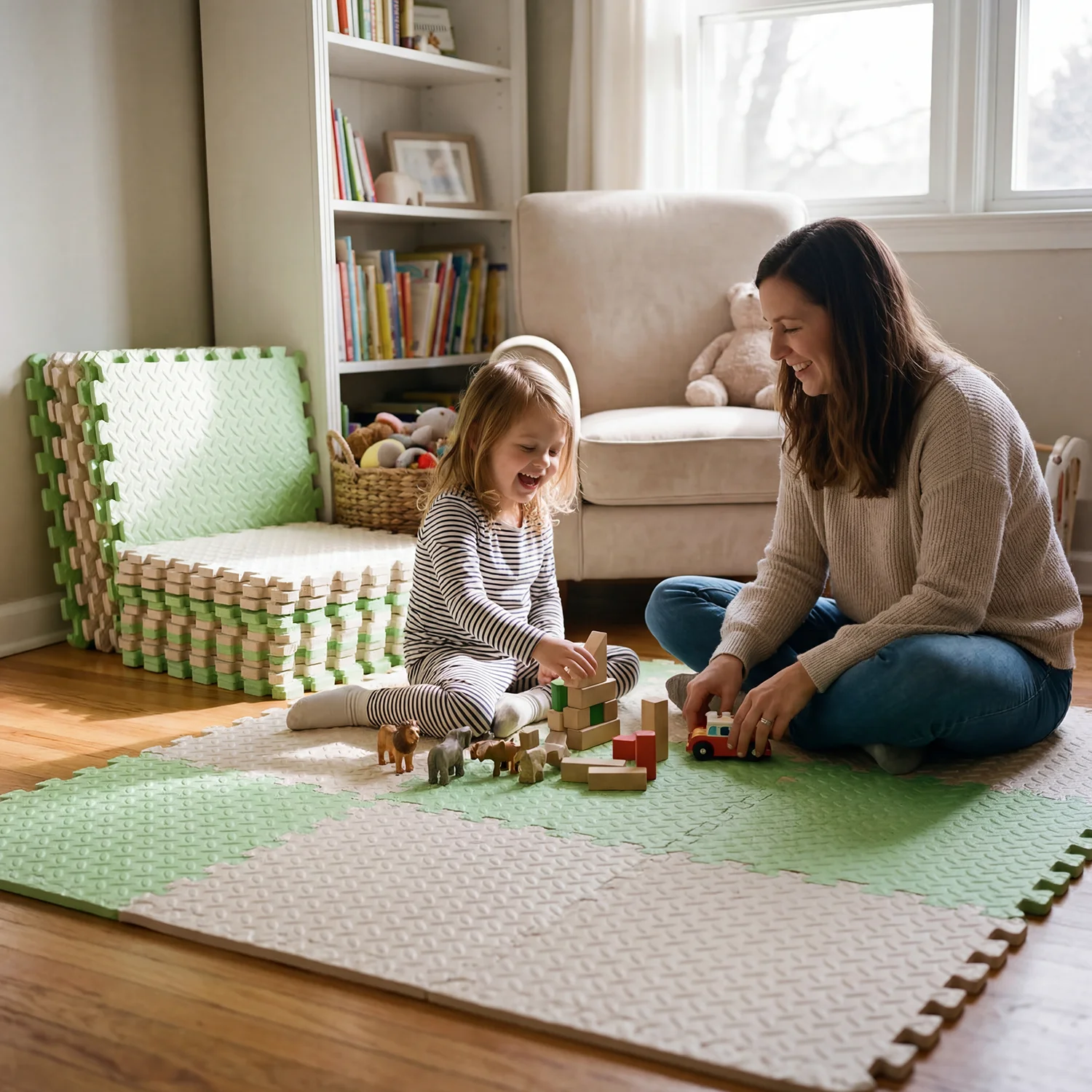 แผ่นรองคลานเด็กขนาดใหญ่ 4 ชิ้น - Baby Nursery Music บทวิจารณ์และราคา