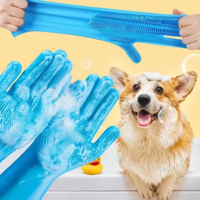 1/3/5pcs mix Silicon Pet Dog Cat Hair Removal Grooming Dishwashing Cleaning Gloves for Household Sponge Scrubber Tools