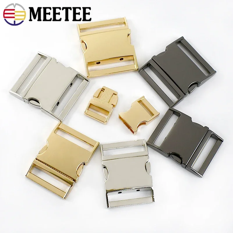 2/4/10Pcs Meetee 16-38mm Metal Release Buckle Backpack Side Buckles Outdoor Webbing Adjustable Clasp DIY Hardware Accessories