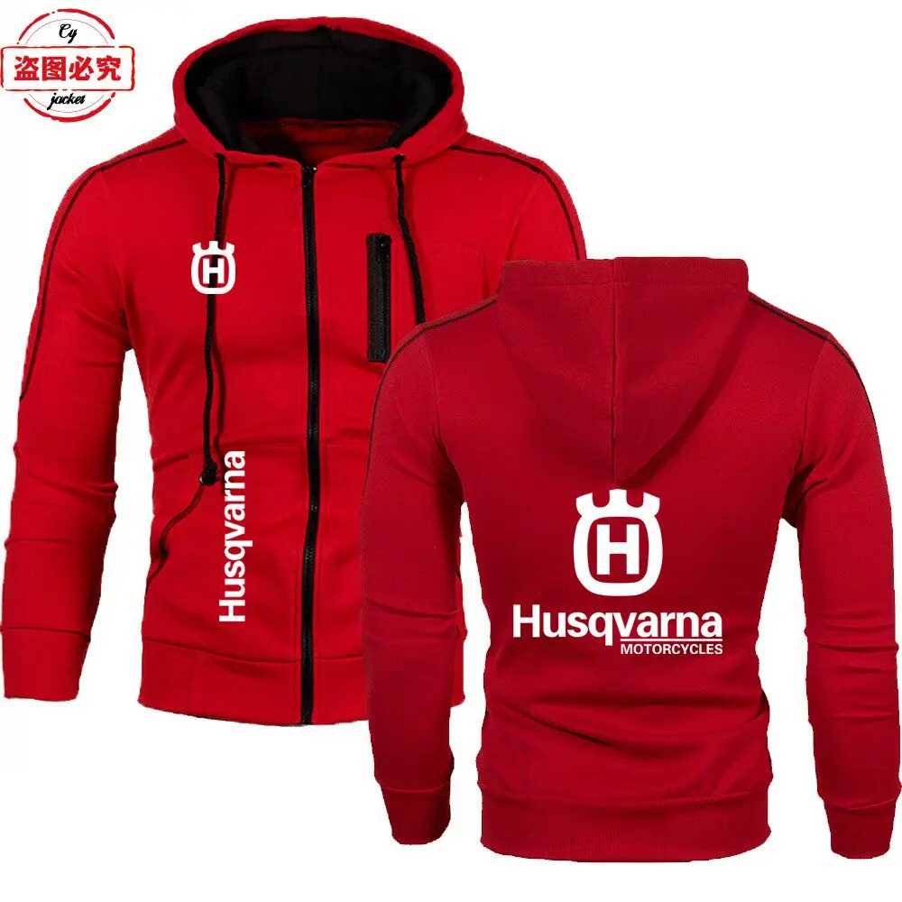 Husqvarna Motorcycle Logo Printed Racing Suit Long Sleeved Men's Top Casual Hoodie Husqvarna Team Cycling Suit Work Uniform