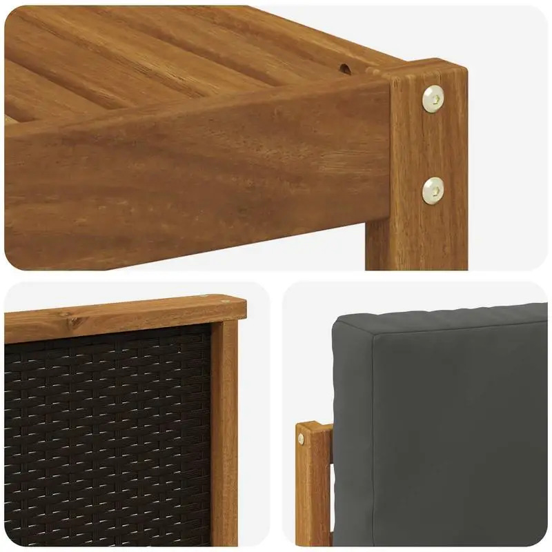 Fotografia 8: Conjunto de sofás de exterior 7 peças Natural e Antracite