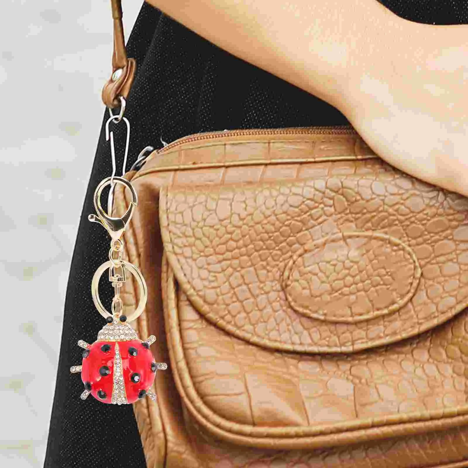 Gecko Ladybug Keychain Tote Bag Keyring Accessories Alloy Rhinestone Hanging Baby Girl