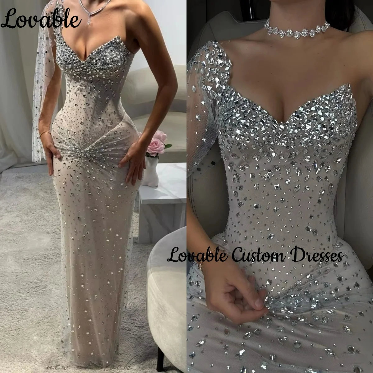 

فساتين سهرة Женские вечерние платья на заказ Милые платья на молнии для выпускного вечера Вечерние платья трапециевидной формы без рукавов с бисером