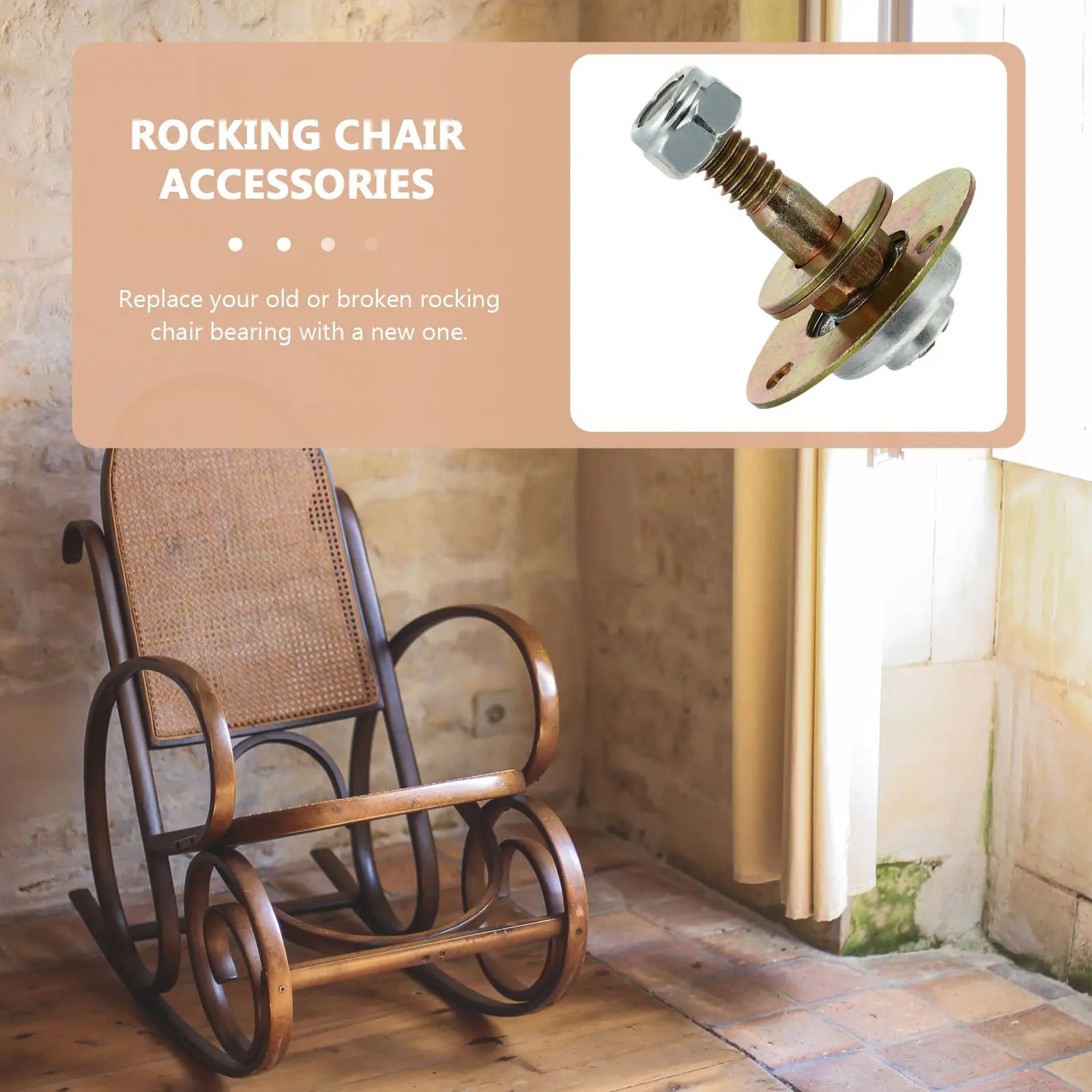 4pcs Rocking Chair Bearing Screws Kits Chair Bearing Screws Kits Furniture Hardware Bearing Glider Connecting Fitting Accessory