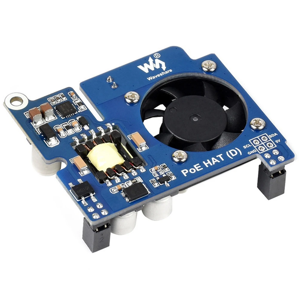 A34M-Waveshare Power Over Ethernet (Poe) HAT لـ Raspberry Pi 4B/3B+IEEE 802.3Af لوحة توسيع شبكة مروحة التبريد