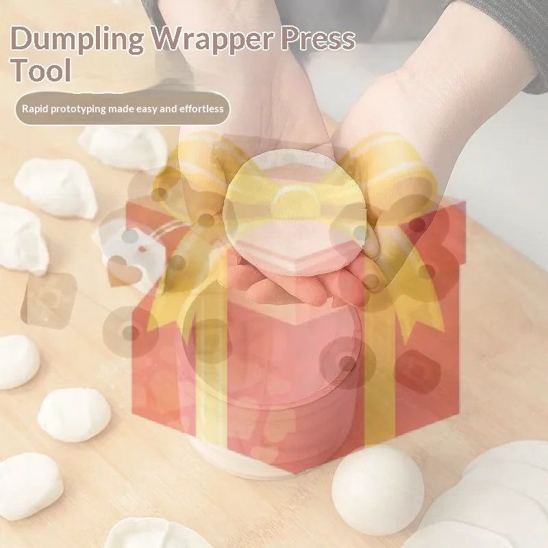 Wood Dumpling Maker Press Tool Wood Mold And Ball Manual Dough Skin Presser Hand Pie Rolling Tool Quick Dumpling Wrapper Maker