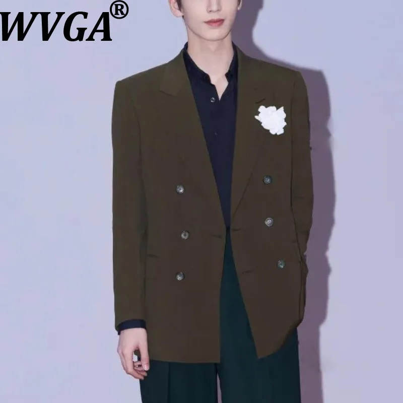 

WVGA весна осень новые мужские модные пиджаки с отложным воротником нишевые шикарные повседневные прямые костюмные брюки комплекты из двух предметов Ins W18131