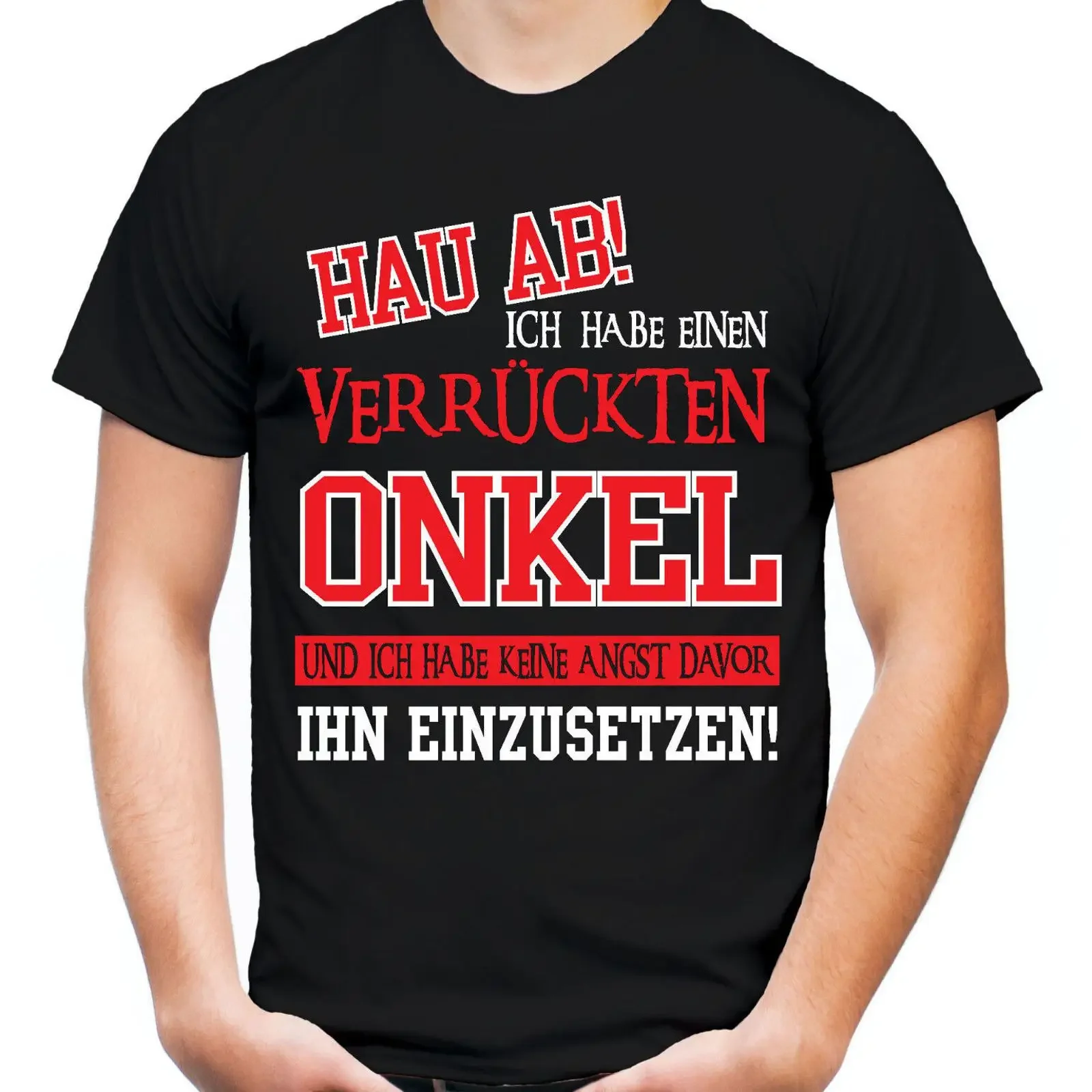 T-shirt Verrückter Onkel Super-héros pour hommes, avec messages familiaux vintage, effet délavé, légèrement doux, confortable, décontracté, imprimé graphique