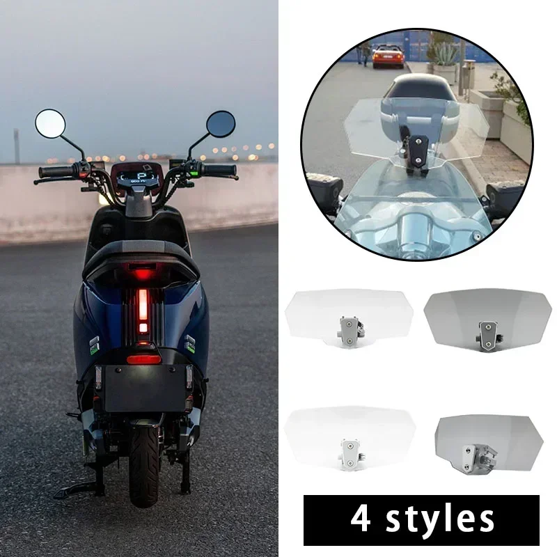 Universal Moto Windshield Extension Motorcycle Modified Heightened Windshield Installed Clear Adjustable Windscreen Wind
