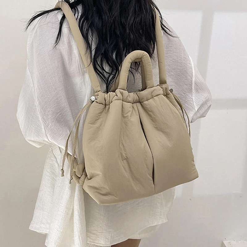 New Korean Fashion Fabric Shoulder Bag Soft Dacron Crossbody Bag Mini Tote Purses for Women Underarm Bags Handbags and Purses