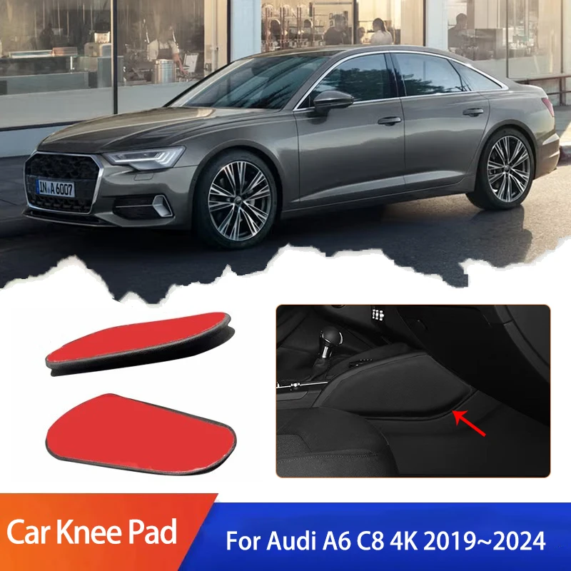 

Для Audi A6 C8 4K 2019 ~ 2024 2020 2021 2022 Автомобильная подушка из искусственной кожи с центральным управлением, подставка для колена, подушка для локтя, подушка для поддержки бедра
