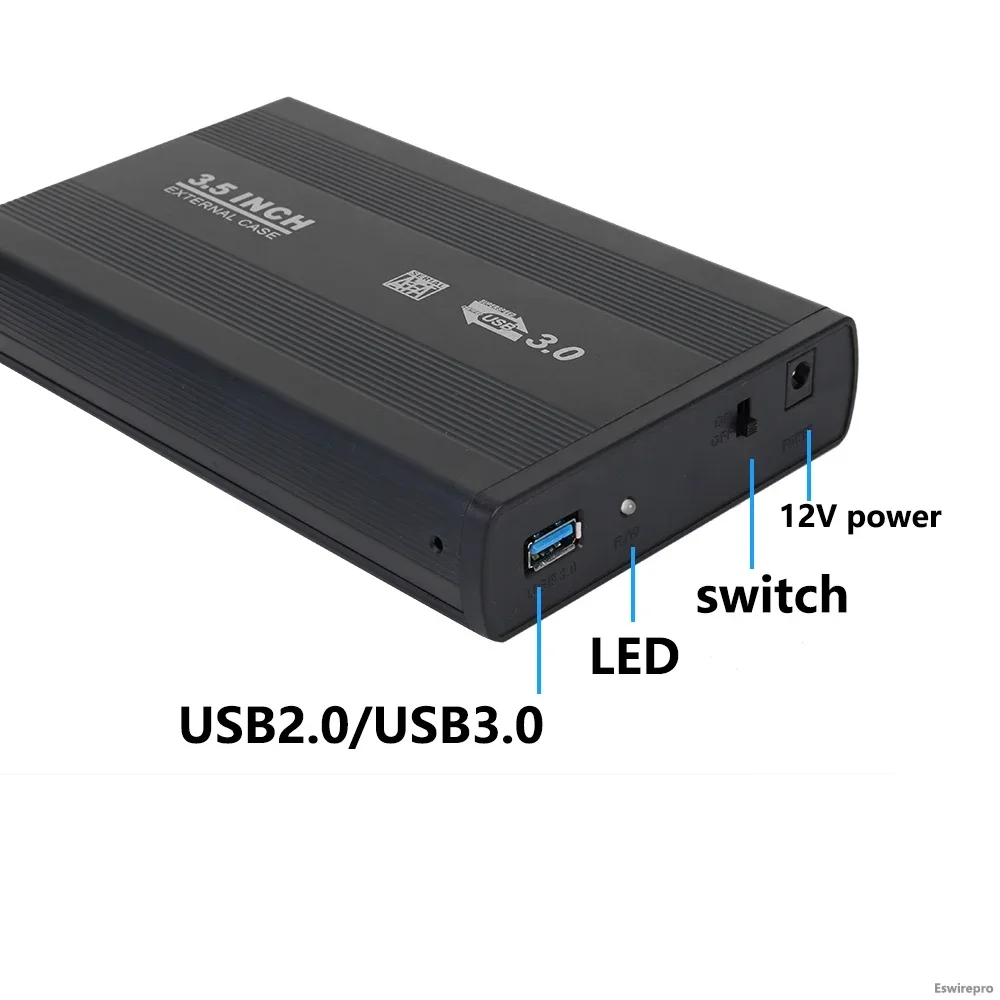 Adattatore da USB a SATA IDE HDD SSD da 2,5/3,5 pollici Custodia per disco rigido Custodia USB 3.0 Adattatore per disco rigido a stato solido