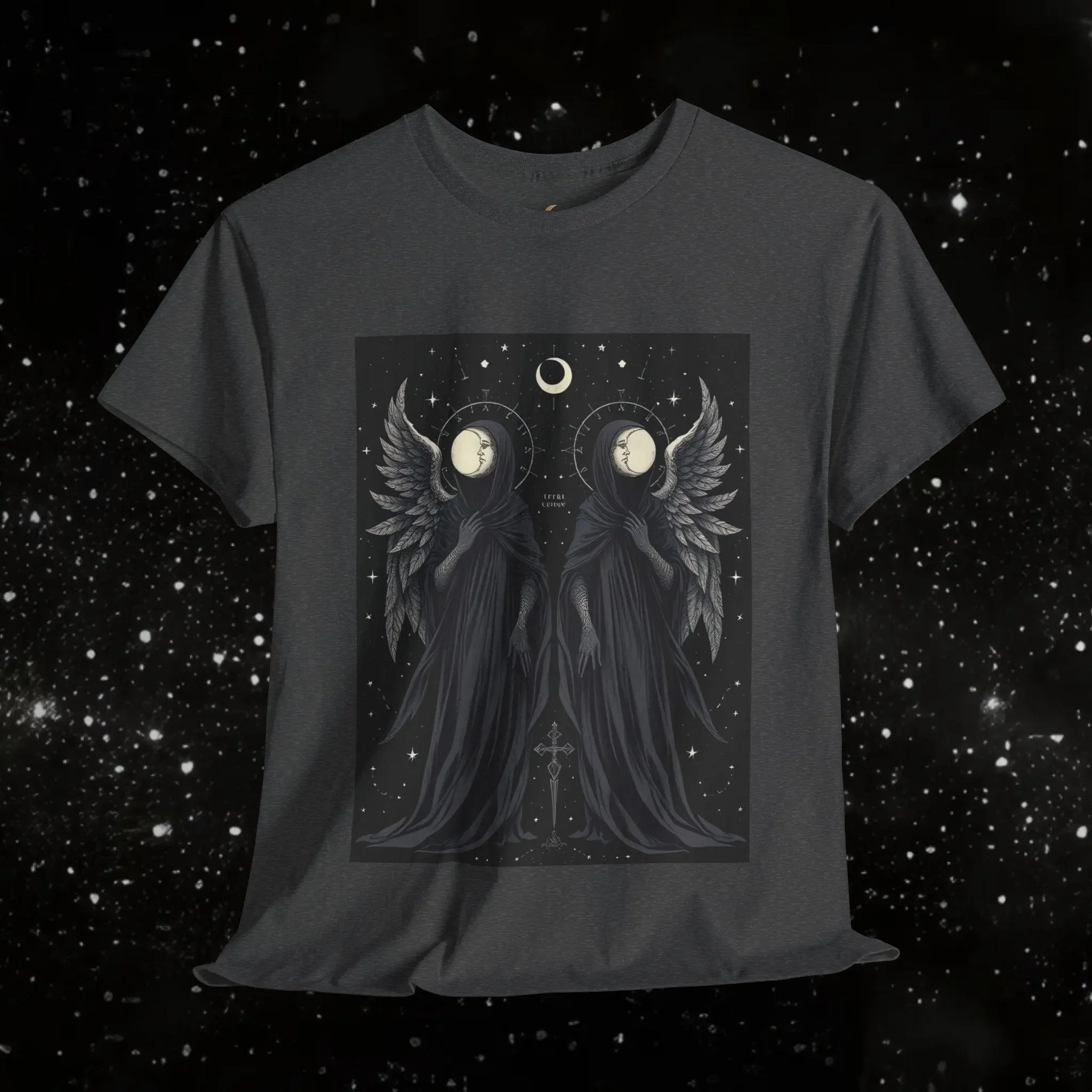 GEMINI T Shirt Black and White Gothic Zodiac Occult Celestial Witchy Vibes Astrology Dark Art Esoteric