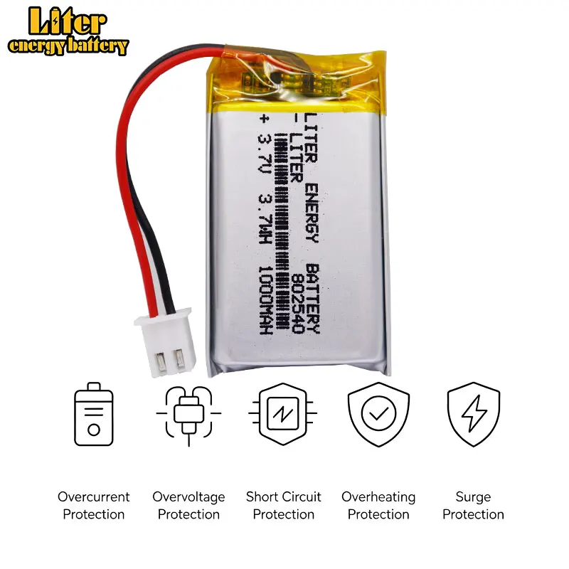 li-po XHR-2P 2.54 1000mAh 802540 3.7V lithium polymer battery 852540 scan code instrument speaker driving apparatus