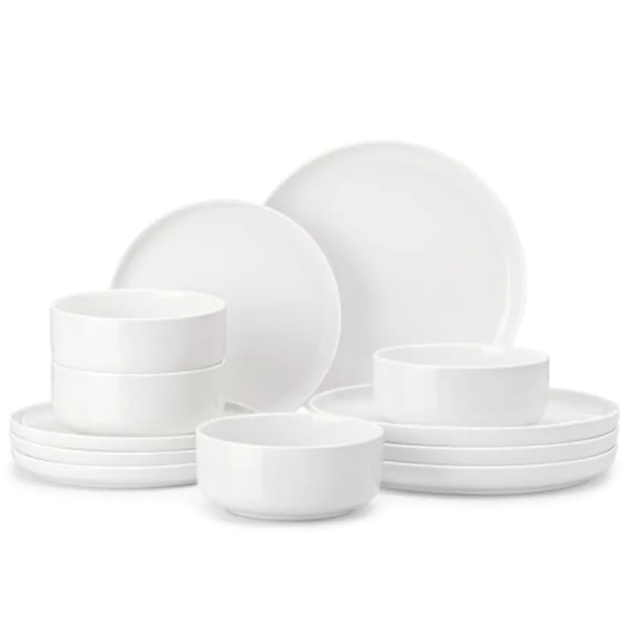 

Plates and Bowls Sets 12 Pieces Porcelain Dinnerware Sets Dishware Sets Chip Resistant Ceramic Dish Set Dining Dinner Ware Serv