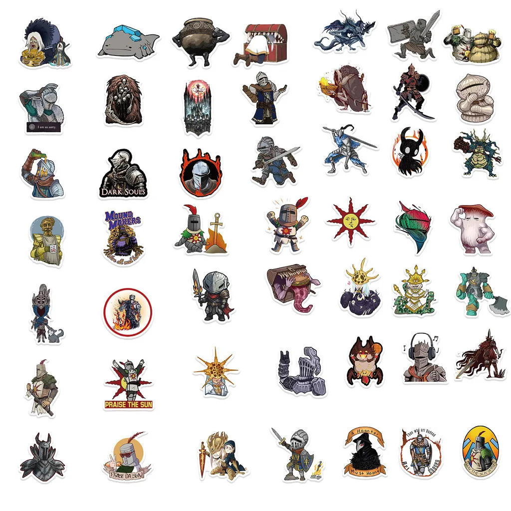 50PCS DARK SOULS Game Waterproof Graffiti Stickers For  Helmet Bicycle Hand Account Pencil Case Decals LanLanStickersWorld