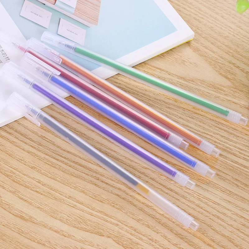 12/60 Pcs Color Matte Gel Pens for Writing and Office Use Korea Stationery Office Kids School Supplies