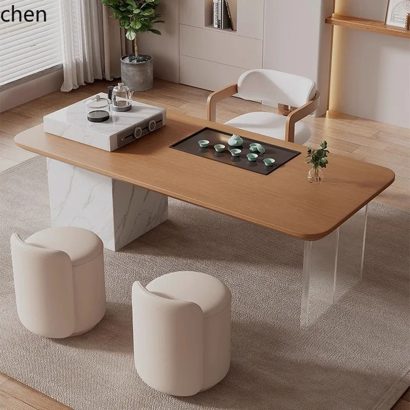 HXL Tea Table and Chair Set High-End Cream Style Small Tea Table