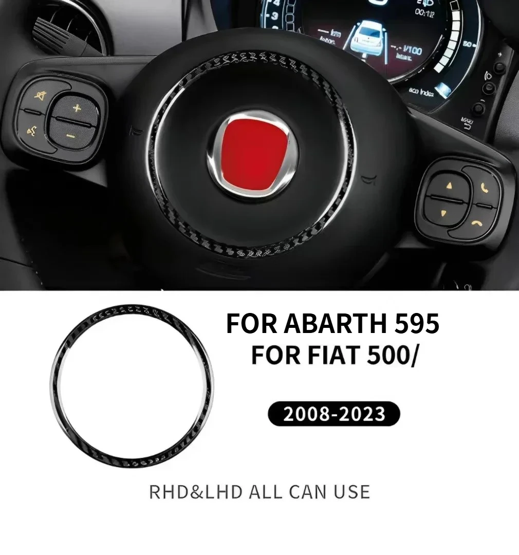 

Для Fiat 500 для Abarth 595 695 настоящая сухая рама рулевого колеса из углеродного волокна, декоративная накладка 09-23, внутренняя модификация