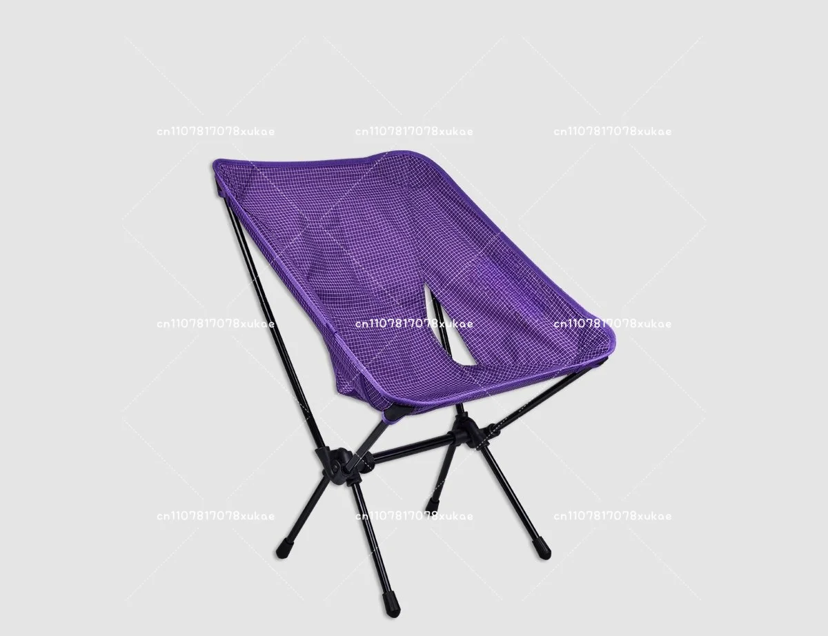 Ultralight Portable Folding Moon Chair, Aluminum Alloy Frame for Camping Fishing, Compact Outdoor Recliner with Carry Bag
