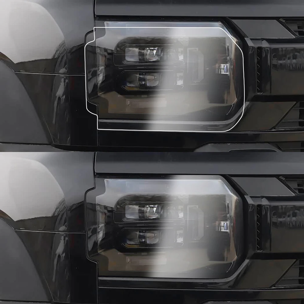 Custom Fit for JETOUR Traveller T2 2024-2026 High-Gloss Smoke Black Headlight Protective Film TPU PPF Pre Cut Anti-Scratch Vinyl