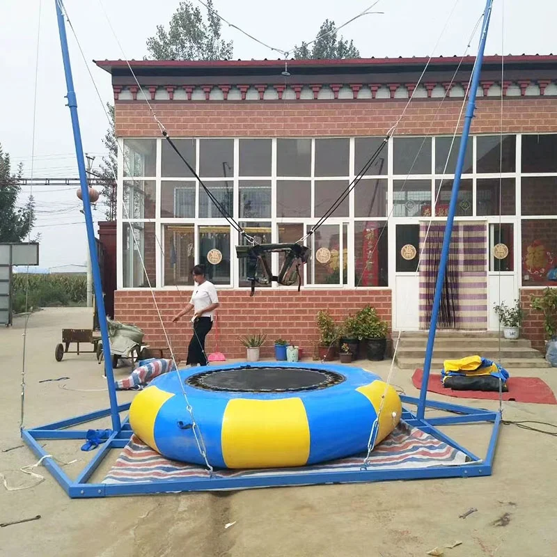 Kids Adults Single Inflatable Bungee Jumping Trampoline Inflatable Soft Bungee With Cord Safety Belt Inflatable Bungee Jumpingpr