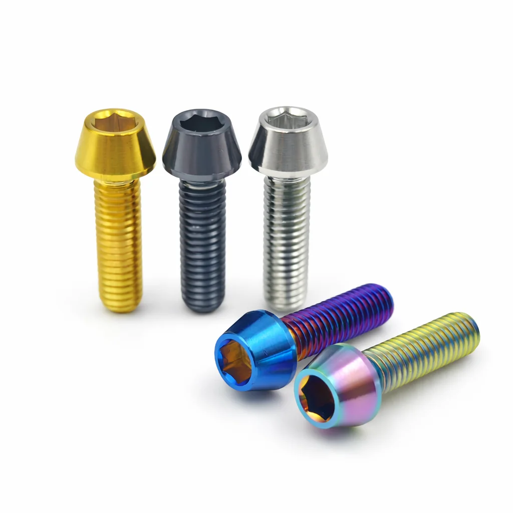 4PCS M5 Titanium Taper Head Hex Socket Bolt Motorcycle Fairing Bike CNC Upgrade Screw