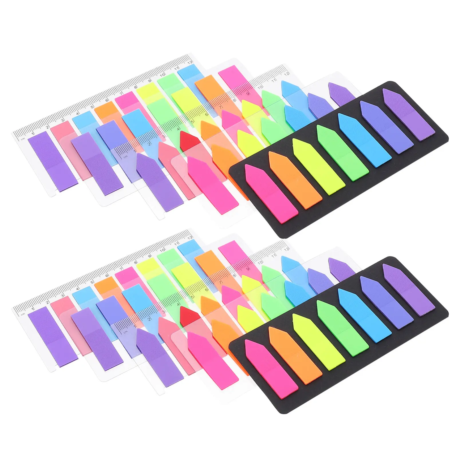 

10Sets Colorful Page Marker Tabs Fluorescent Self Adhesive Book Tabs Lightweight Small Size for Students Teachers Readers