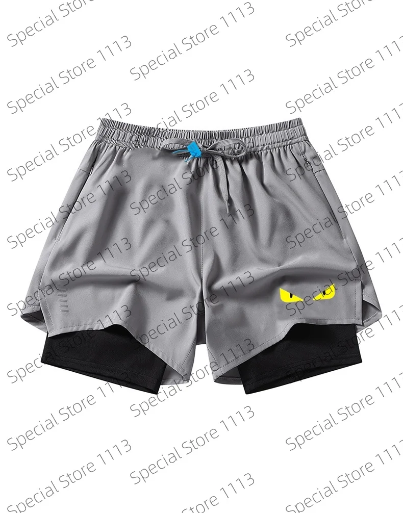 

2025 Summer Hot Selling Sports Shorts Running Shorts 3-Piece Pants Men's and Women's Zipper Pocket