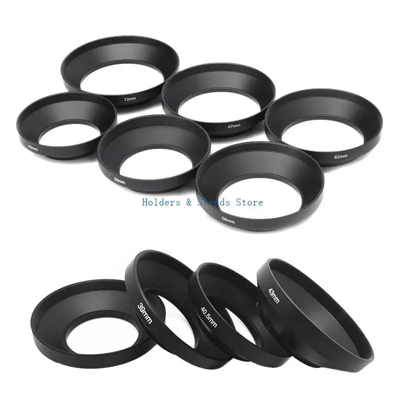 

Y4UE Metal Wide Lens Hood Screw-in Mount 39/40.5/43/46/49/52/55/58/62/72mm for DSLR Camera Lens Hood for Protection