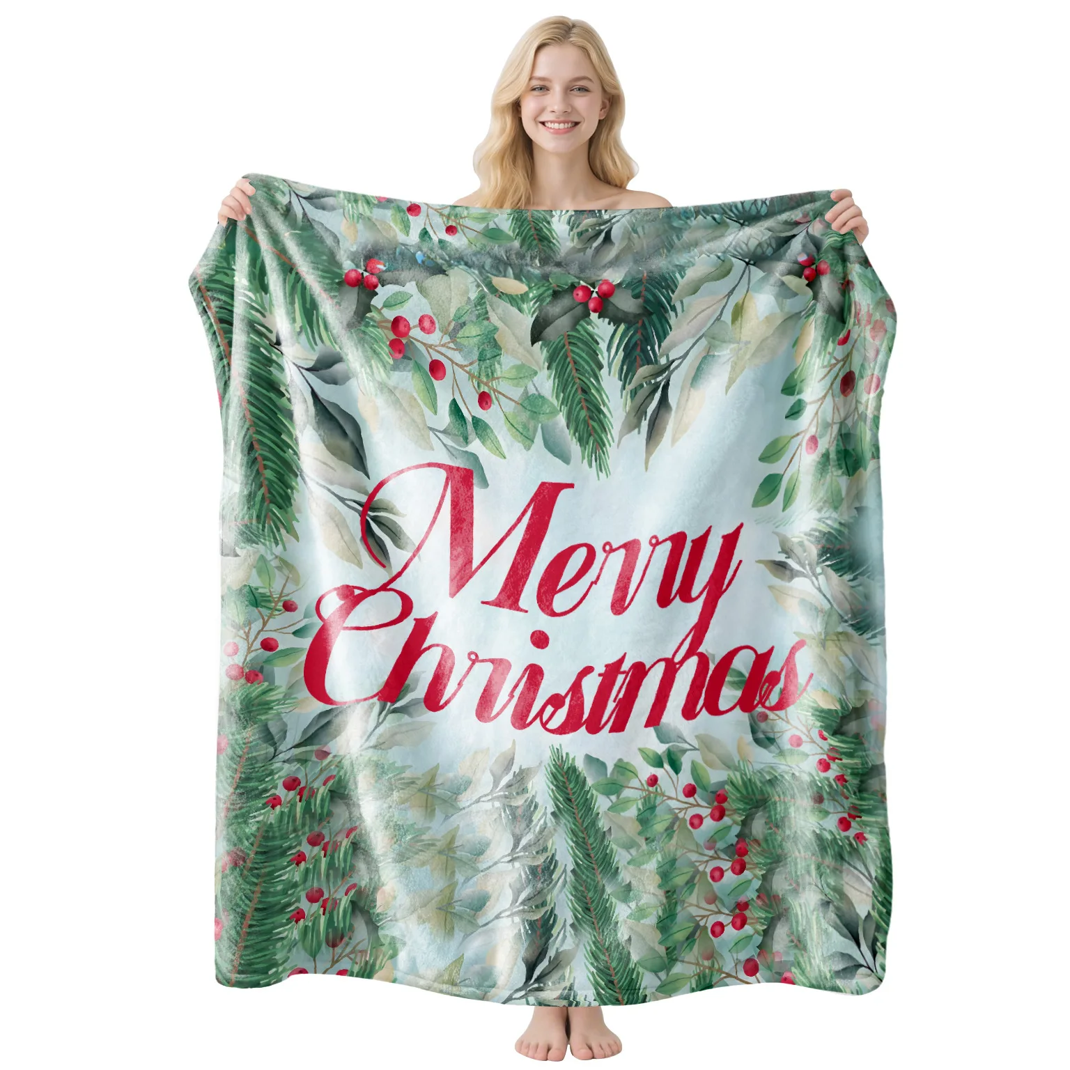 Christmas Flannel Blanket Snowman Santa Print Super Warm Cozy Throw  for Bed Sofa Living Room Home Decoration Xmas Holiday Gift