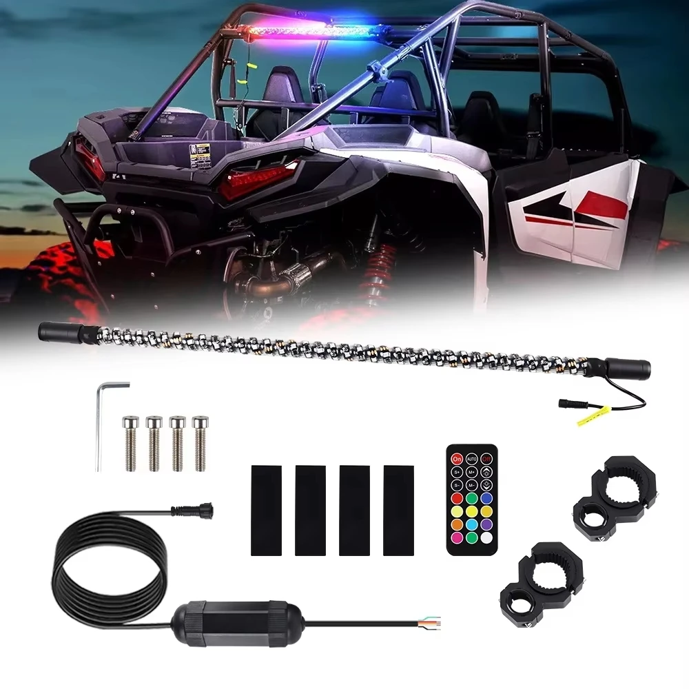 

30 inch UTV Chase LED Light Bar with Bracket Mount Brake Turn Signal APP Remote Control Whip light style For Polaris RZR XP 1000