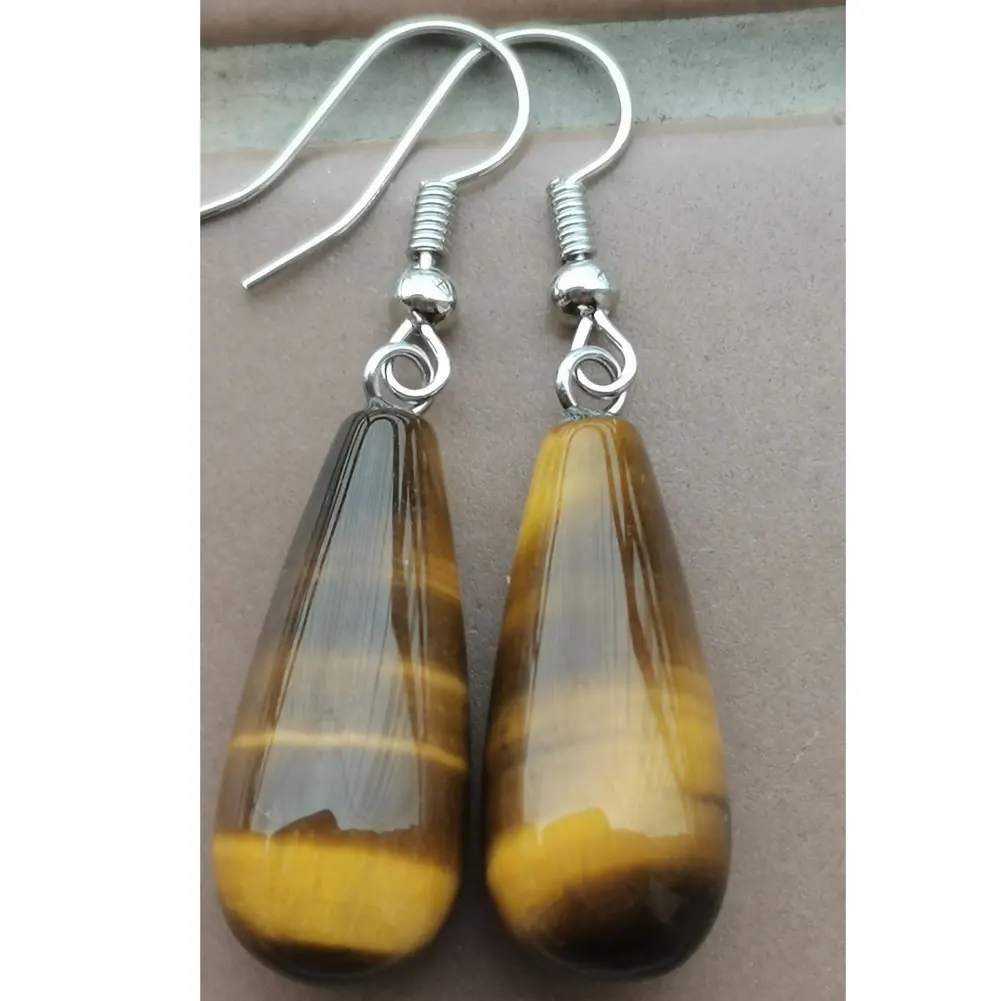 Blue Sand Crystal Howlite Unakite Bloodstone Tiger Eye Rhodorite Malachite Cherry Quartz Carnelian Dangle Earrings WFH922