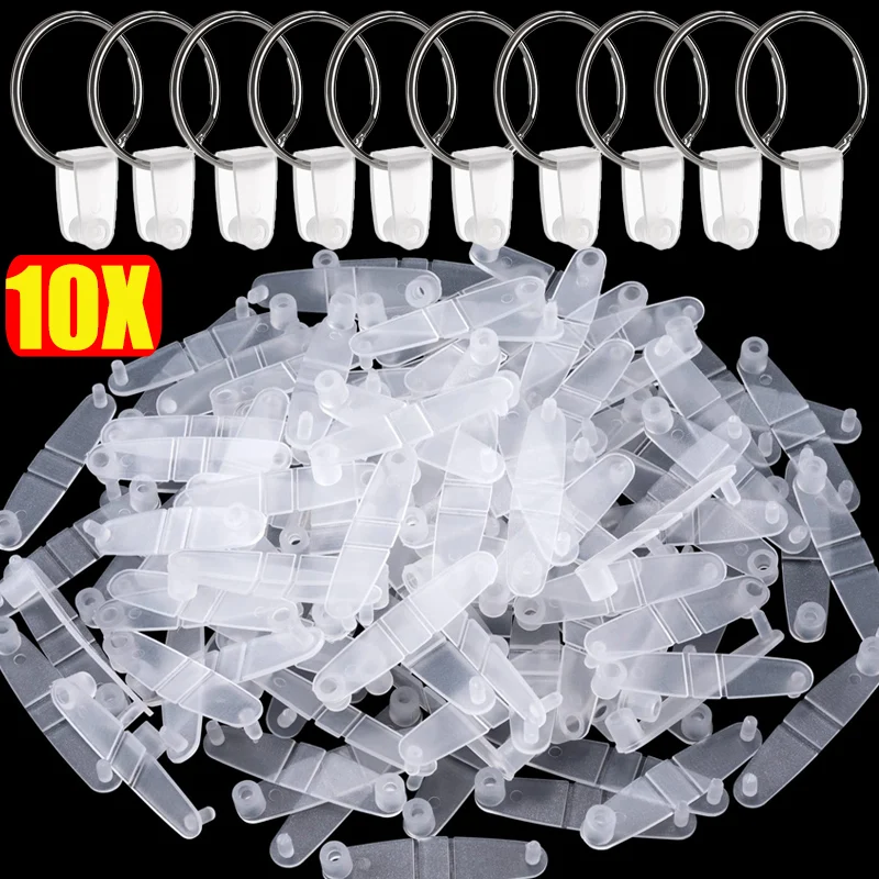 White Plastic Transparent Clear Buckle Button Keychain PP Clip Folding Ornament Keyring Key Chain DIY Accessories