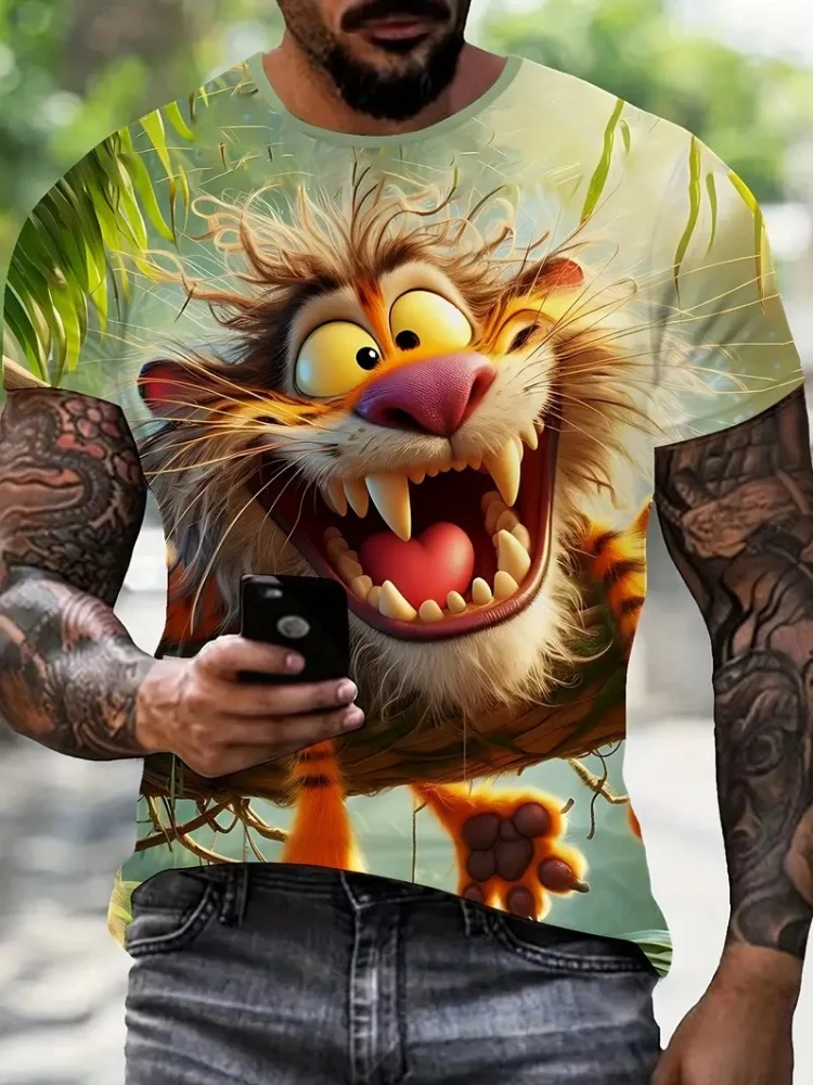 جديد مضحك الدهون القط المطبوعة الرجال تي شيرت قصير الأكمام للجنسين الصيف الترفيه تيز الحيوان ثلاثية الأبعاد طباعة موضة طاقم الرقبة لطيف الملابس