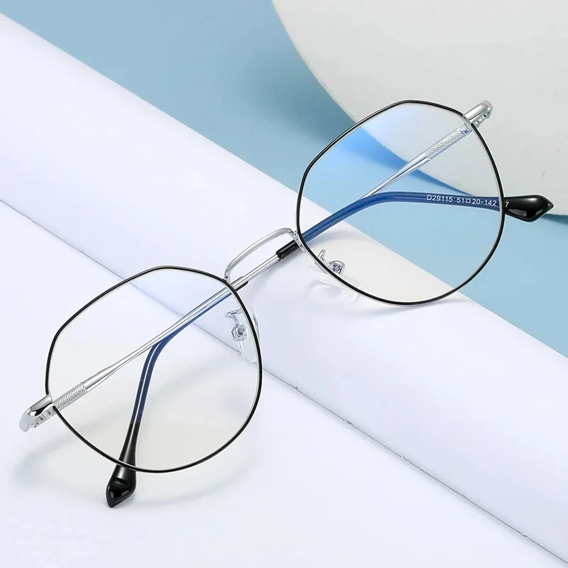 Metal Round Anti Blue Light Glasses Women Men Classic Square Eyeglasses Frames Transparent Computer Glasses Oculos Feminino