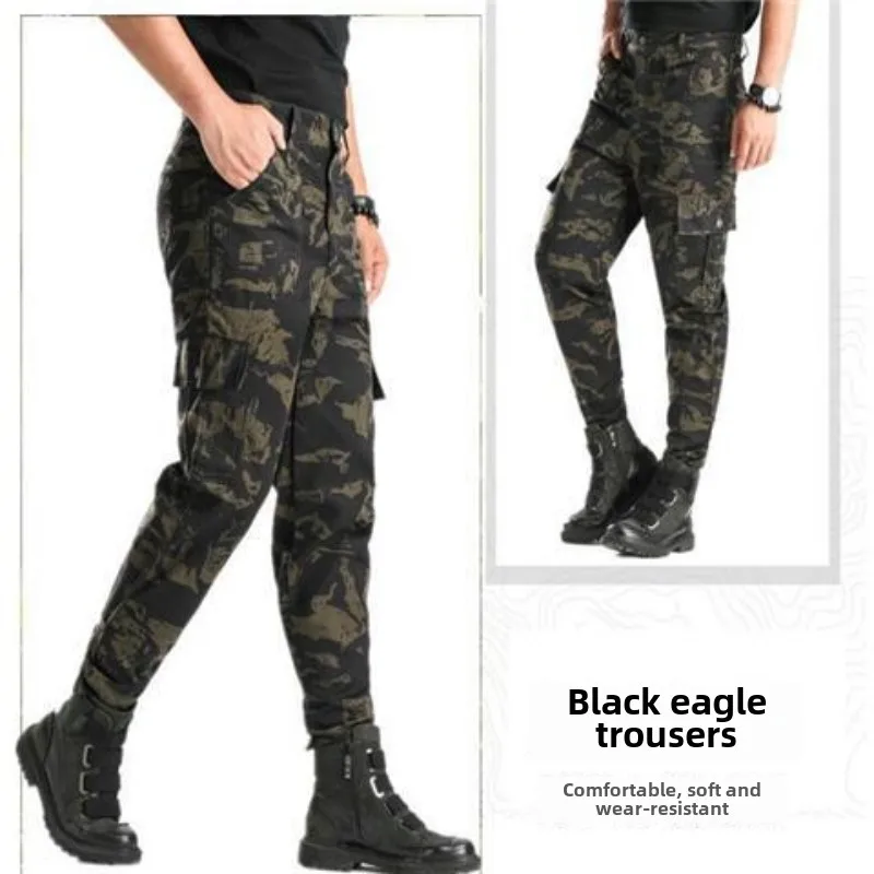 Invisible Open-crotch Pants Black Security Tactical Pants Free Sex Hip Hop Vintage Tooling Work Full-open Crotch Pants