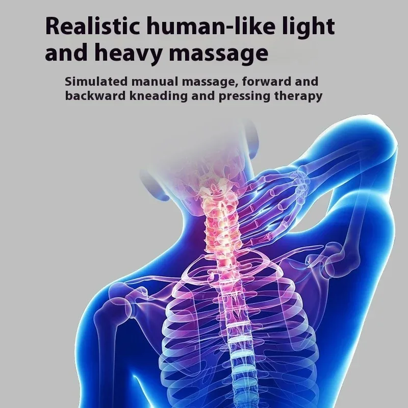 Intelligent Electric Massage Pillow with 6 Buttons, Electronic Kneading and Vibration Function, Body Heating Shoulder Massager