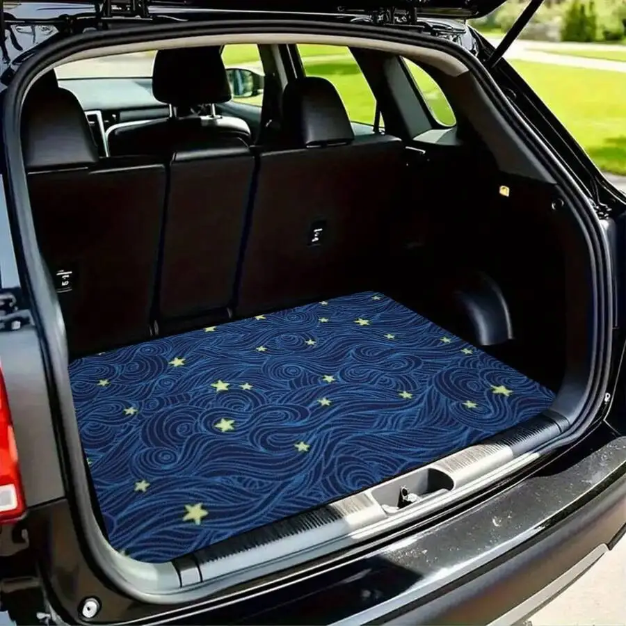 1pc Car Decorative Printed Trunk Mat, A Must-Have Item For Travel, Universal For Various Car Models, An Essential Interior
